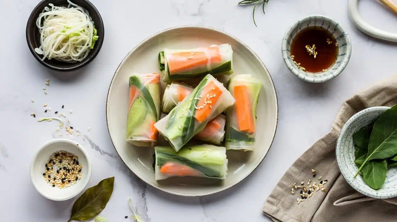 Japanese vegetable spring rolls a top hksf