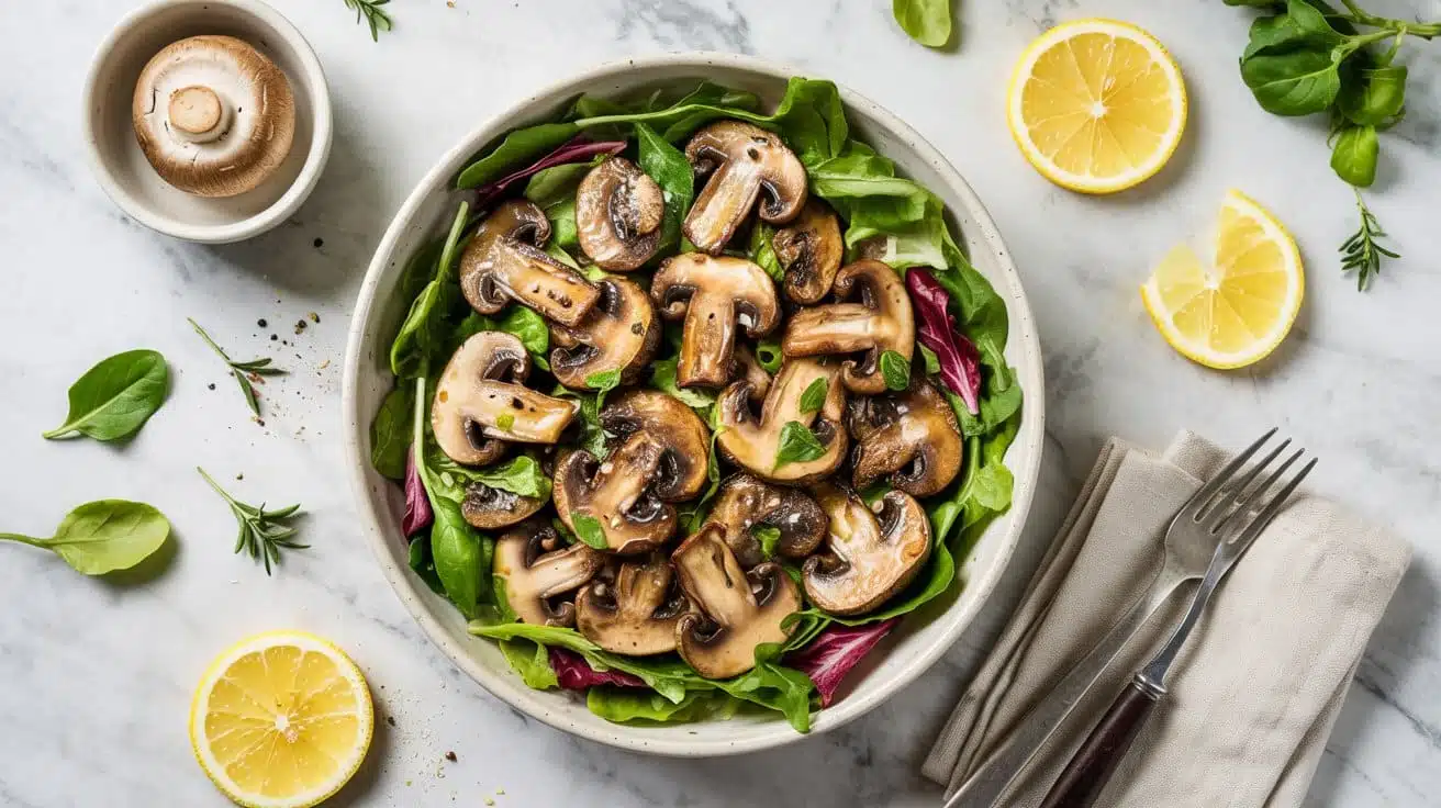 16 seared mushroom salad with lemony dre kq7an 9q hvv6xrxisf
