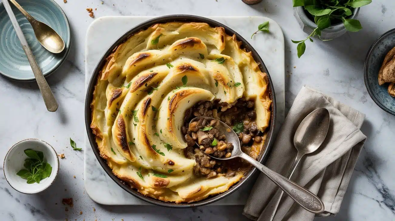 Vegan mushroom and lentil shepherd s ysna g