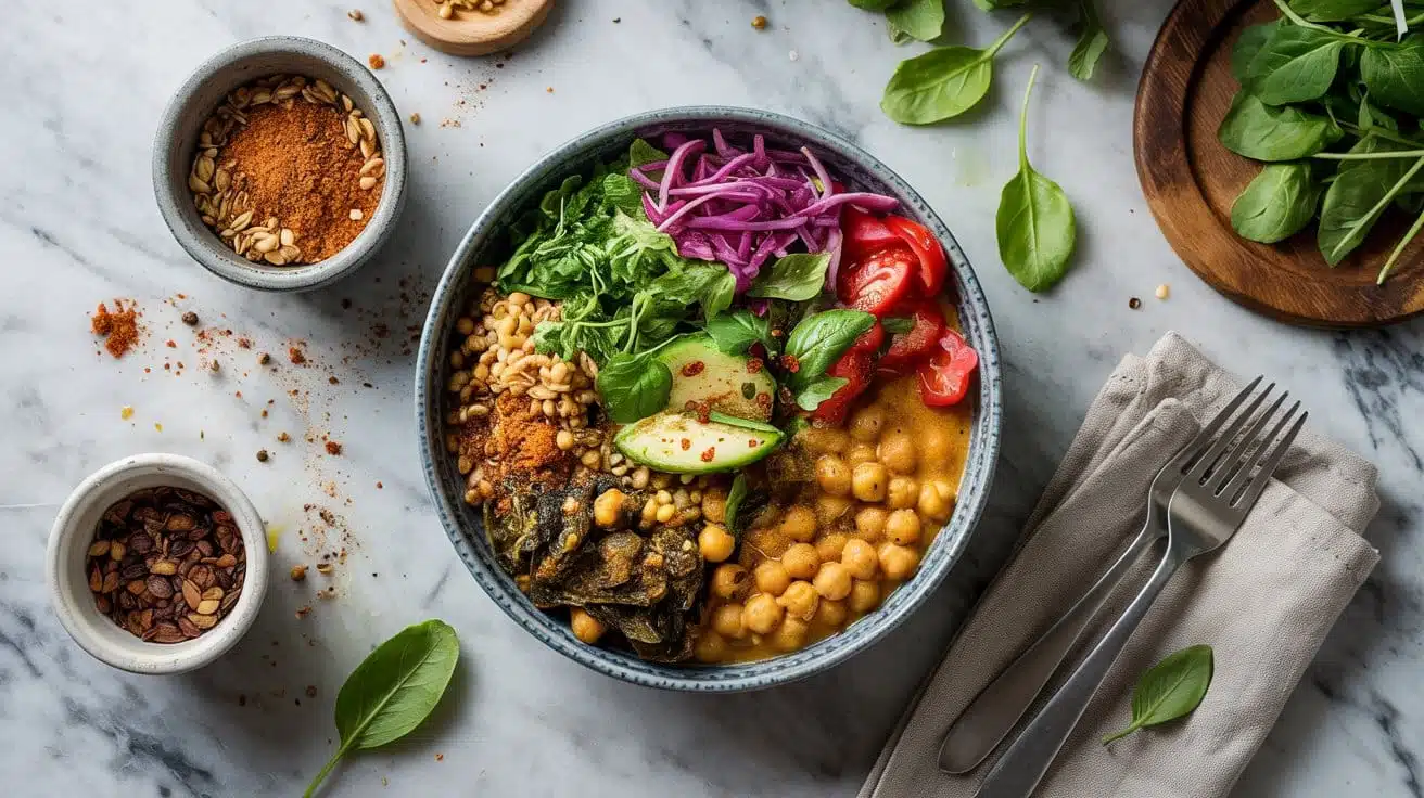 Curry spiced chickpeas bowl with stea j fo0nhhlsq