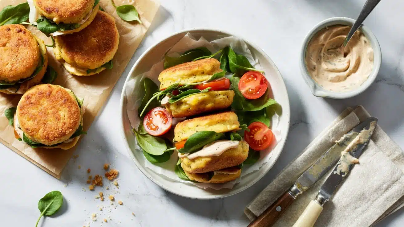 Chickpea fritter sliders