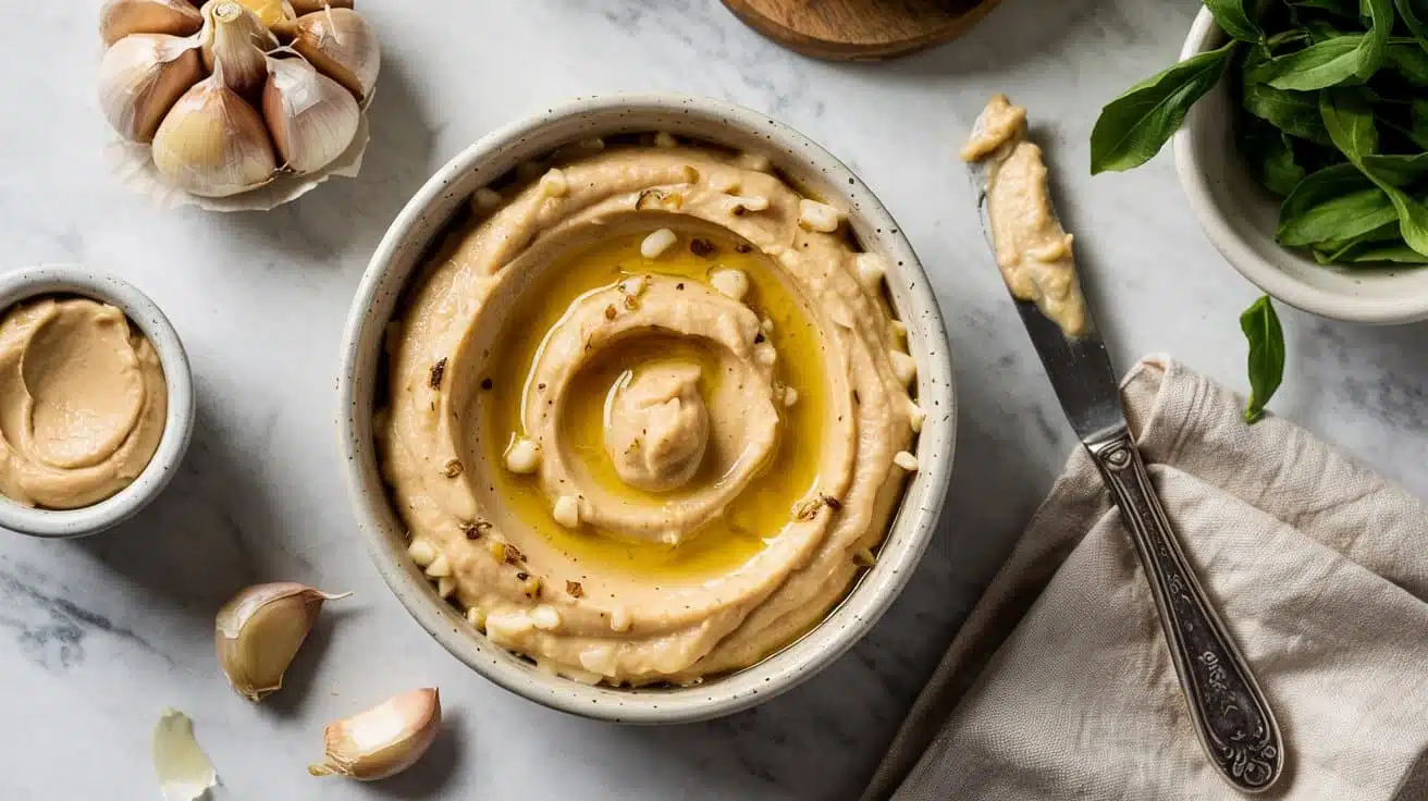 Roasted garlic hummus