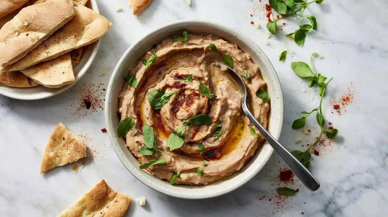 Spicy roasted eggplant dip