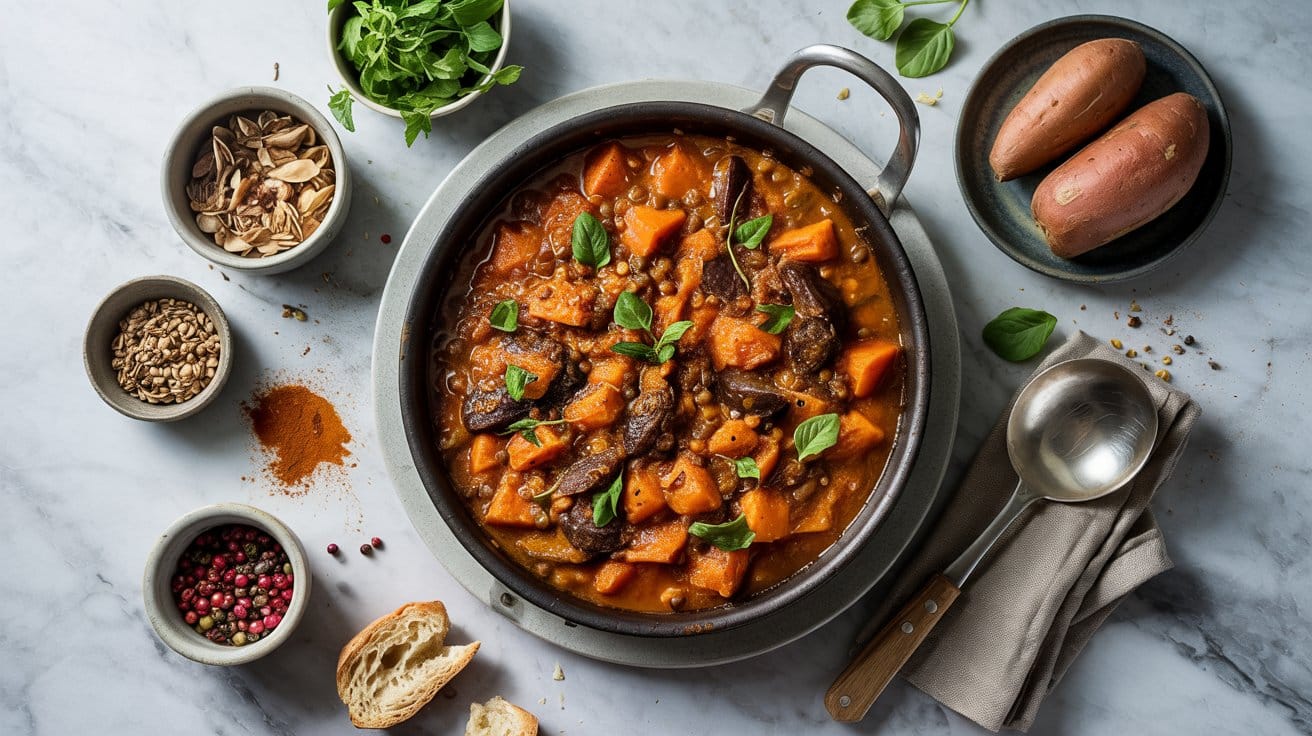 Sweet potato and lentil tagine for wee g