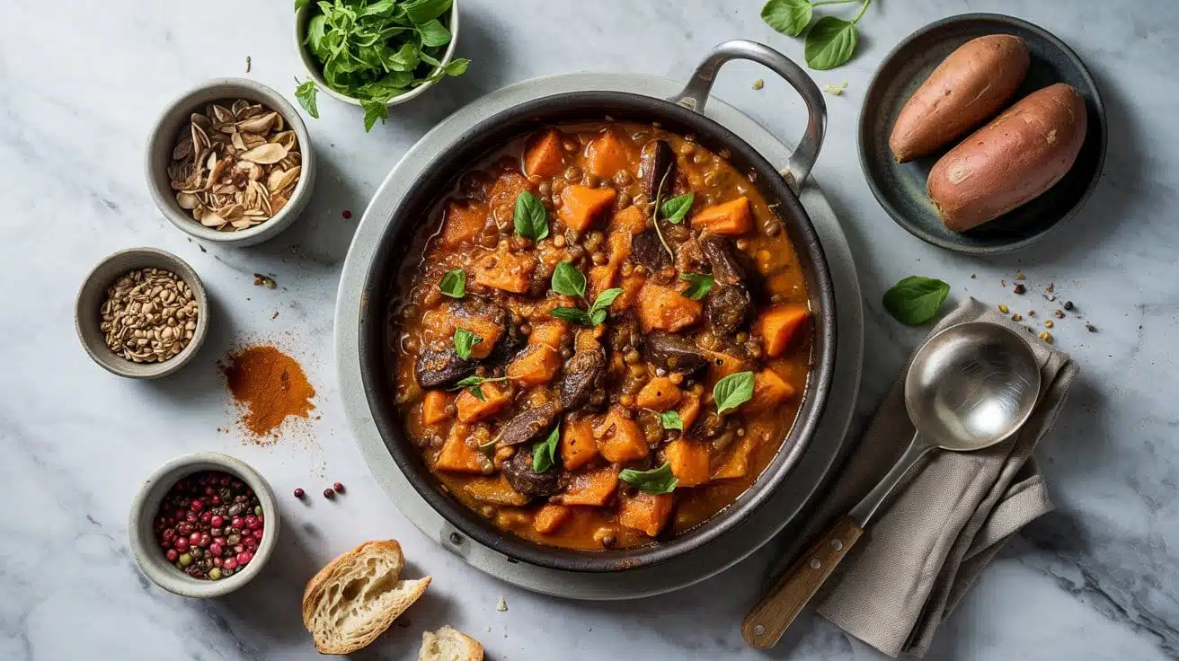 Sweet potato and lentil tagine for wee g