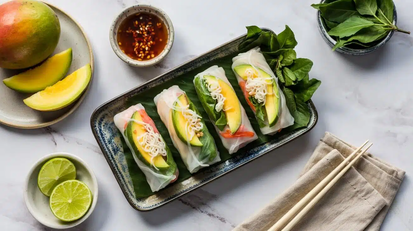 Thai mango spring rolls