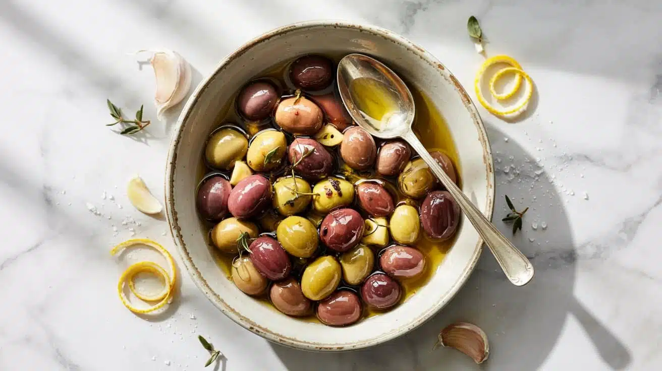 Marinated olives