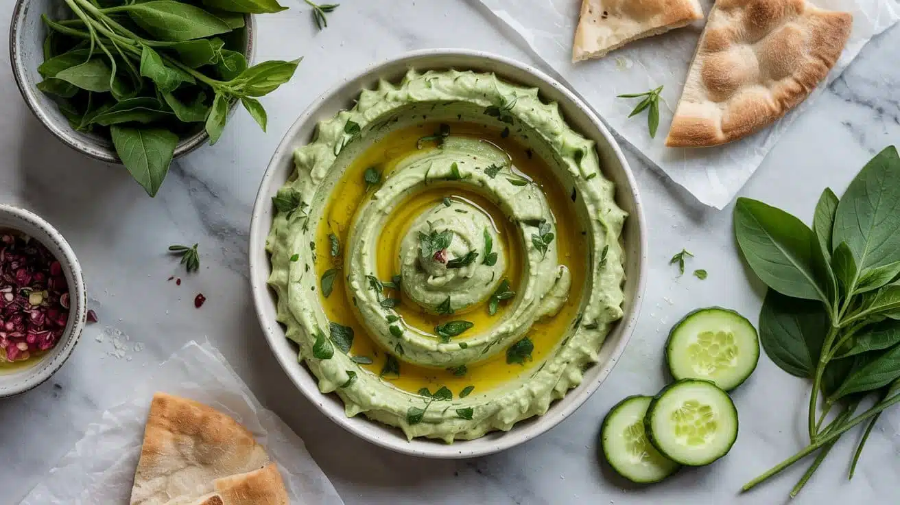 Herbed green hummus