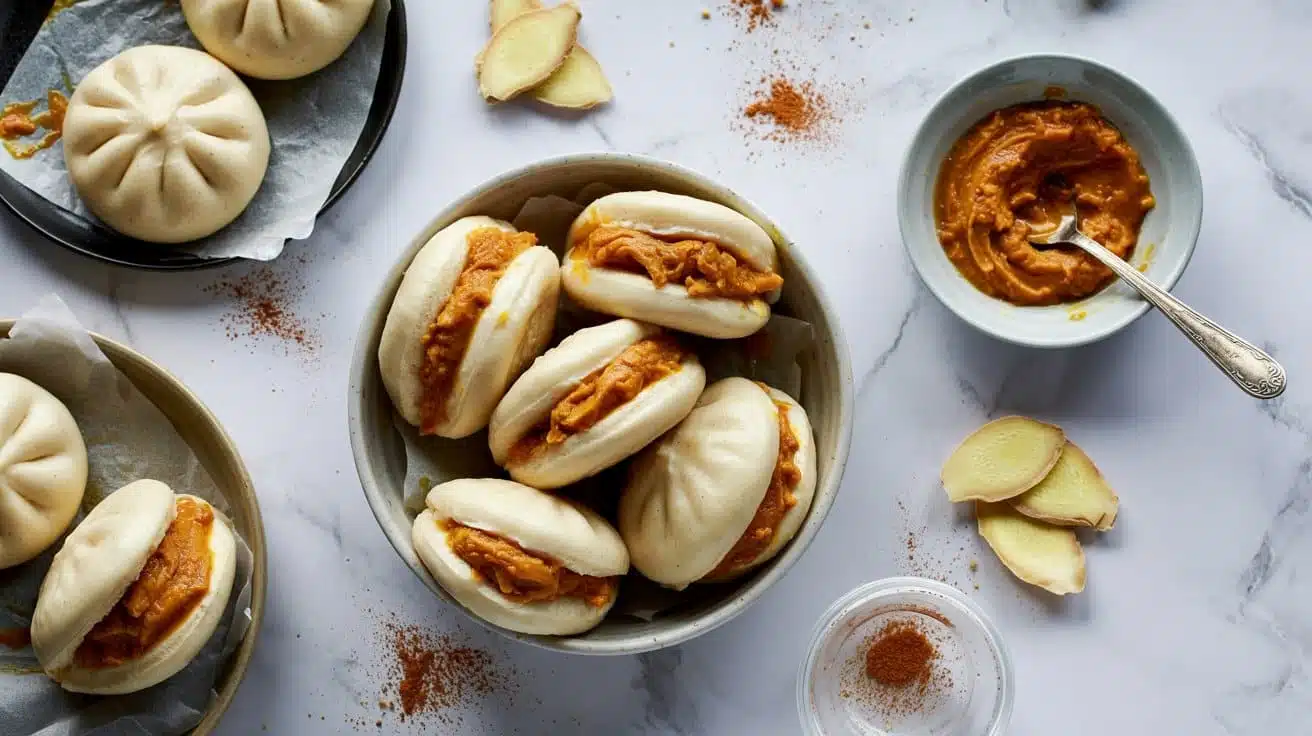 Pumpkin and ginger filling bao