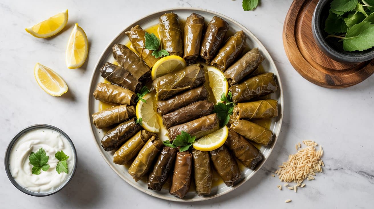 Stuffed grape leaves
