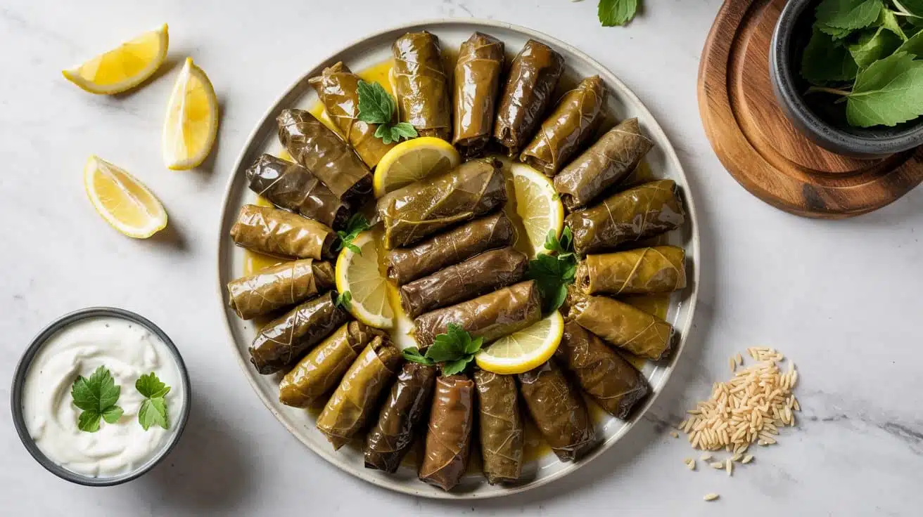 Stuffed grape leaves