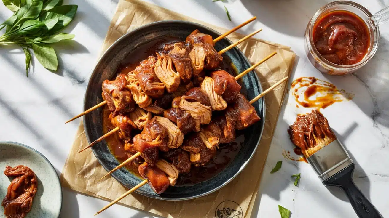 Barbecue jackfruit skewers