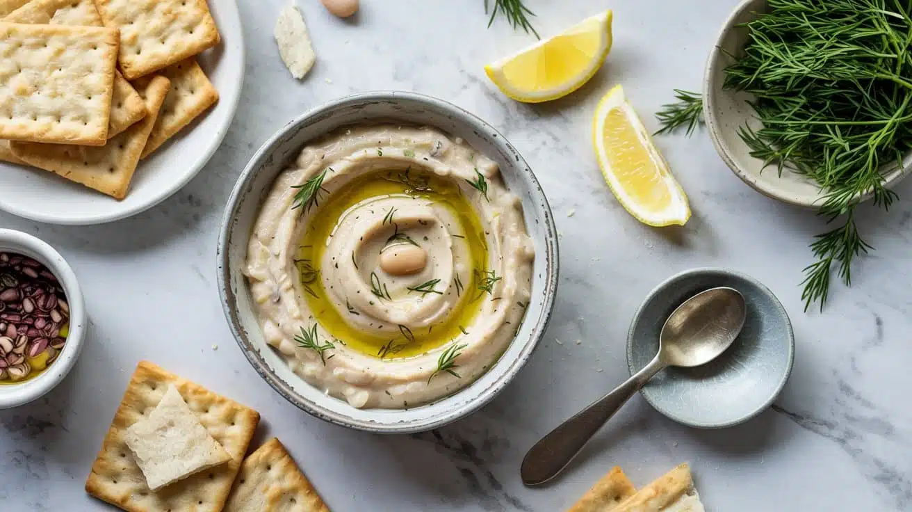 Lemon and dill white bean dip