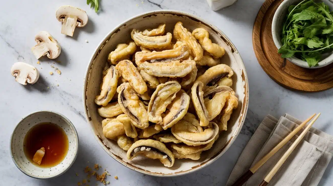 8 vegan mushroom tempura a top down food ctww2ytg 87kbxzeytc xt3cvdqueuw