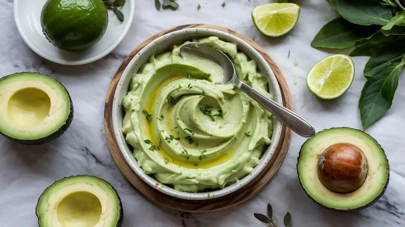 Avocado whipped feta dip